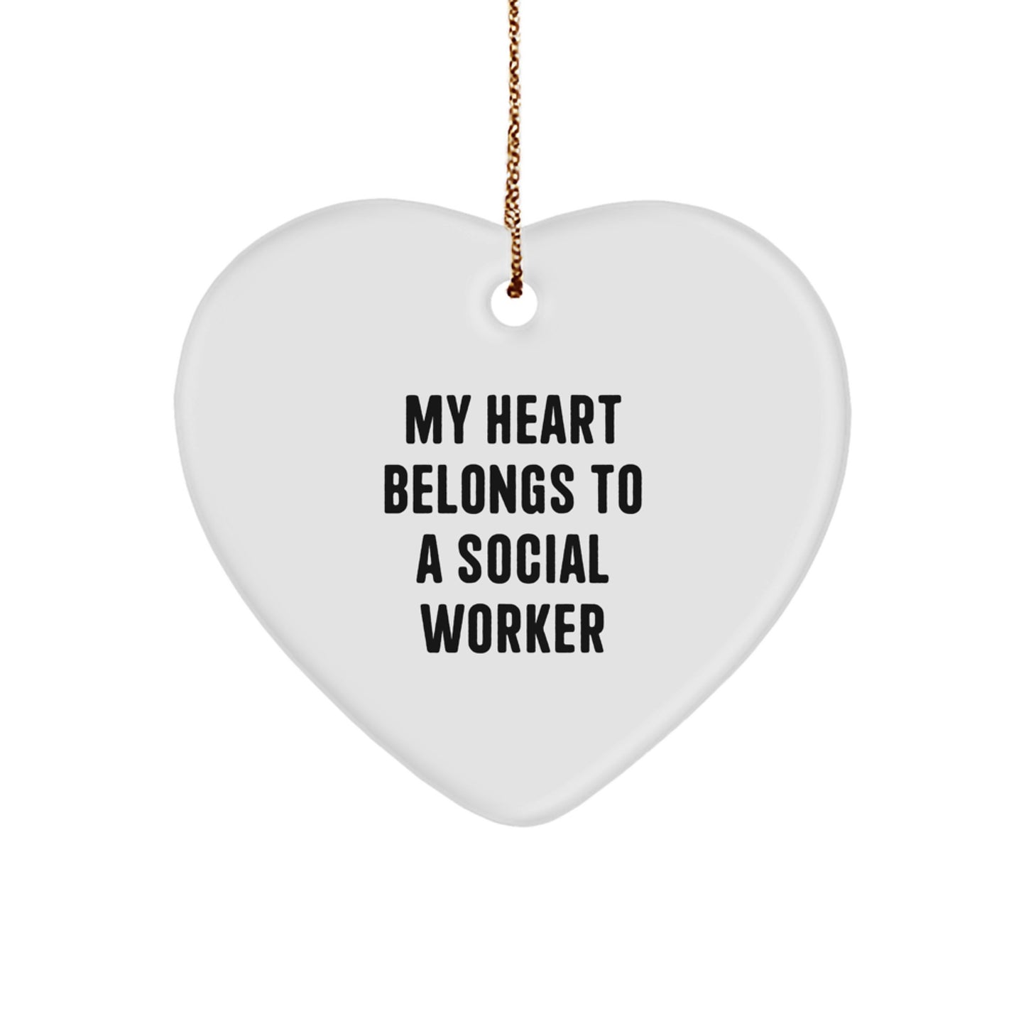 Funny Heart Ornament Gift for Social Workers Friends Family from Men Women Coworkers - Image 1