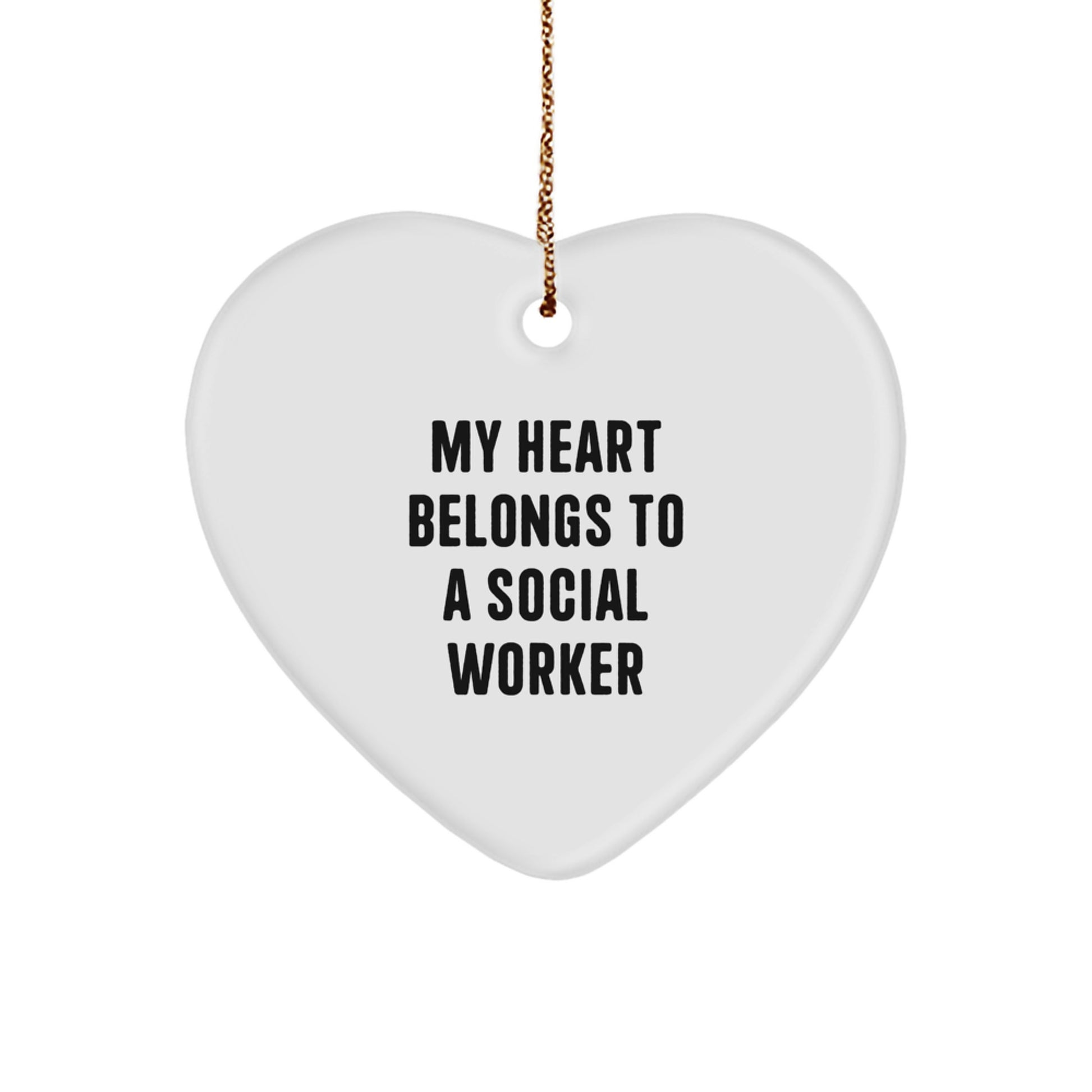Funny Heart Ornament Gift for Social Workers Friends Family from Men Women Coworkers - Image 1