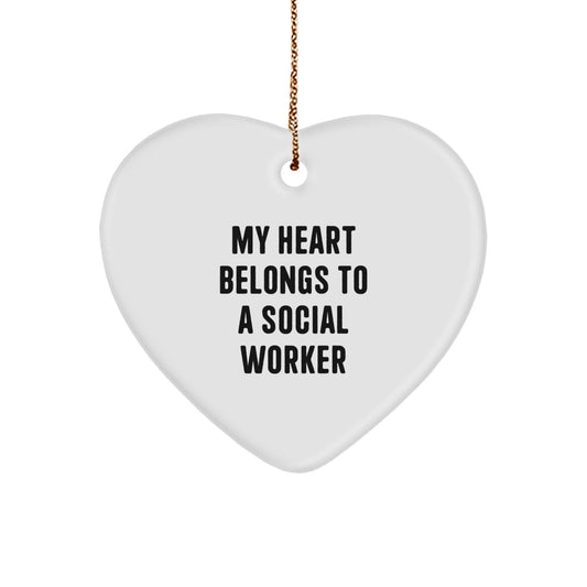 Funny Heart Ornament Gift for Social Workers Friends Family from Men Women Coworkers - Image 1