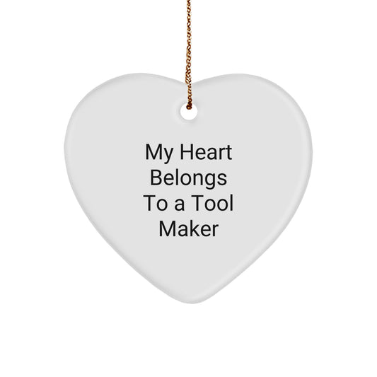 Funny Quirky Heart Ornament Gifts from Men to Tool Makers, Unique Tool Maker Heart Ornaments for Christmas - Image 1