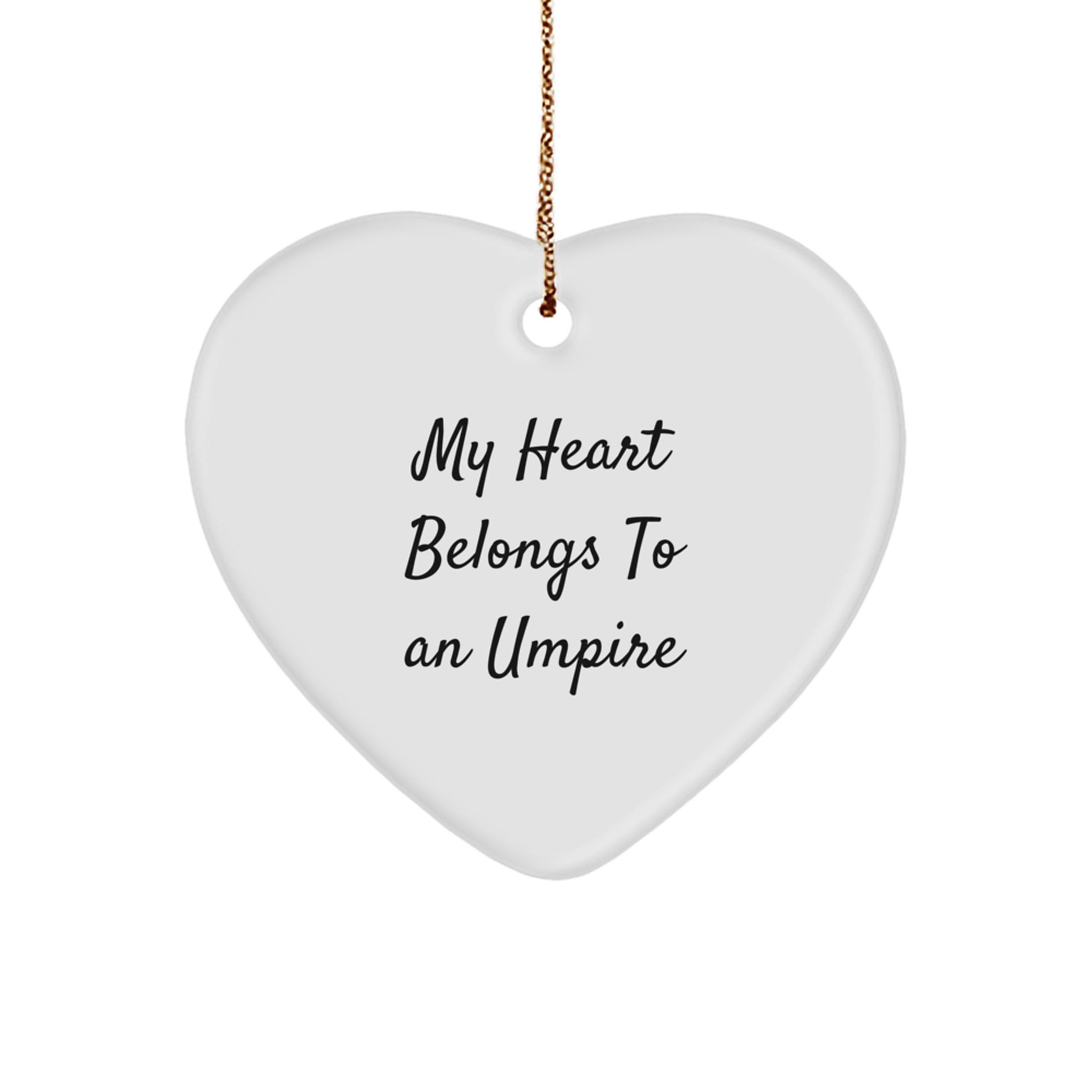 Funny Umpire Gifts for Him, Heart Ornament 'My Heart Belongs To An Umpire' Christmas Unique Gifts from Friends - Image 1