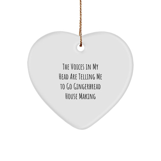 Funny Gingerbread House Making Gifts for Friends, Gifts from Men, Women, Heart Ornament with Sublimation Printing, Perfect Christmas Unique Gifts - Image 1
