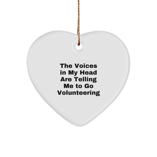 Funny Volunteering Gifts for Him or Her - Gifts from Men for Volunteer Friends, Heart Ornament for Christmas Unique Gifts - Image 1