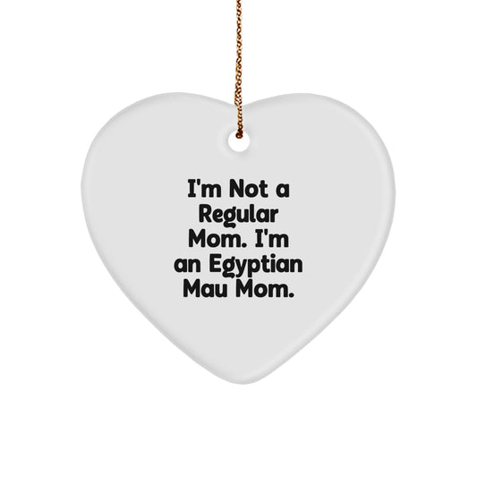 Egyptian Mau Cat Heart Ornament Funny Gift from Mom to Daughter for Christmas - Image 1