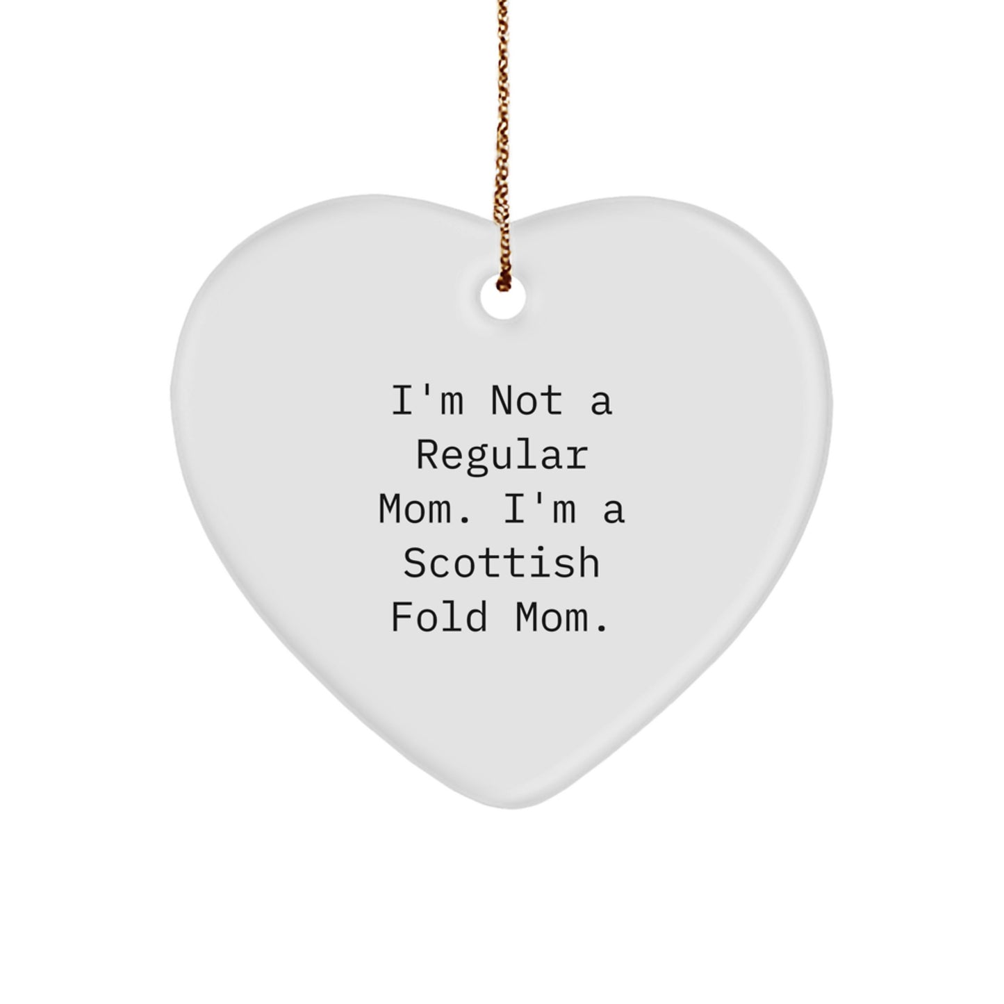 Scottish Fold Cat Heart Ornament - Funny Mom Gift for Scottish Fold Cat Lover - Unique Christmas Unique Gift from Mom to Mom - Image 1