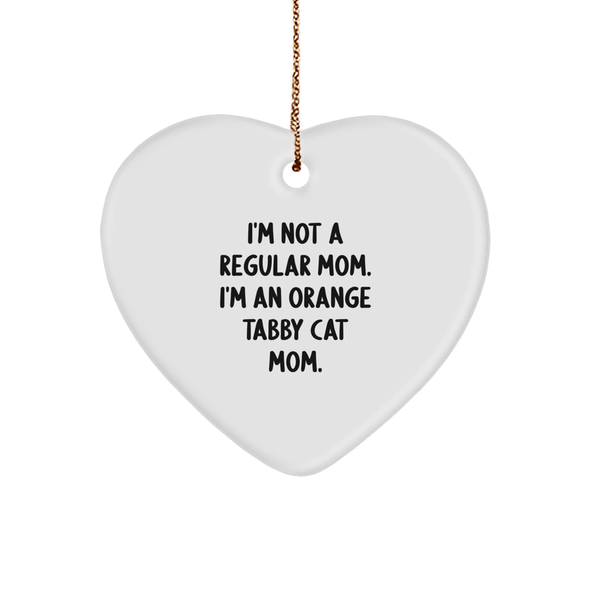 Funny Orange Tabby Cat Mom Gifts for Orange Tabby Cat Lovers - Heart Ornament for Christmas - Image 1