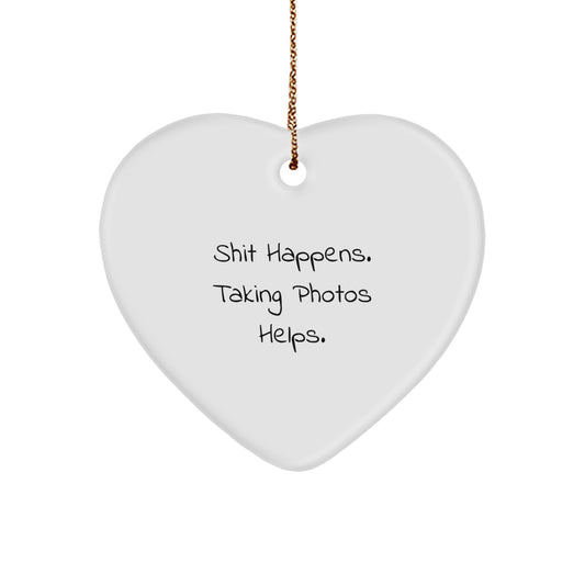 Funny Taking Photos Heart Ornament Gifts from Friends and Family for Christmas - Image 1