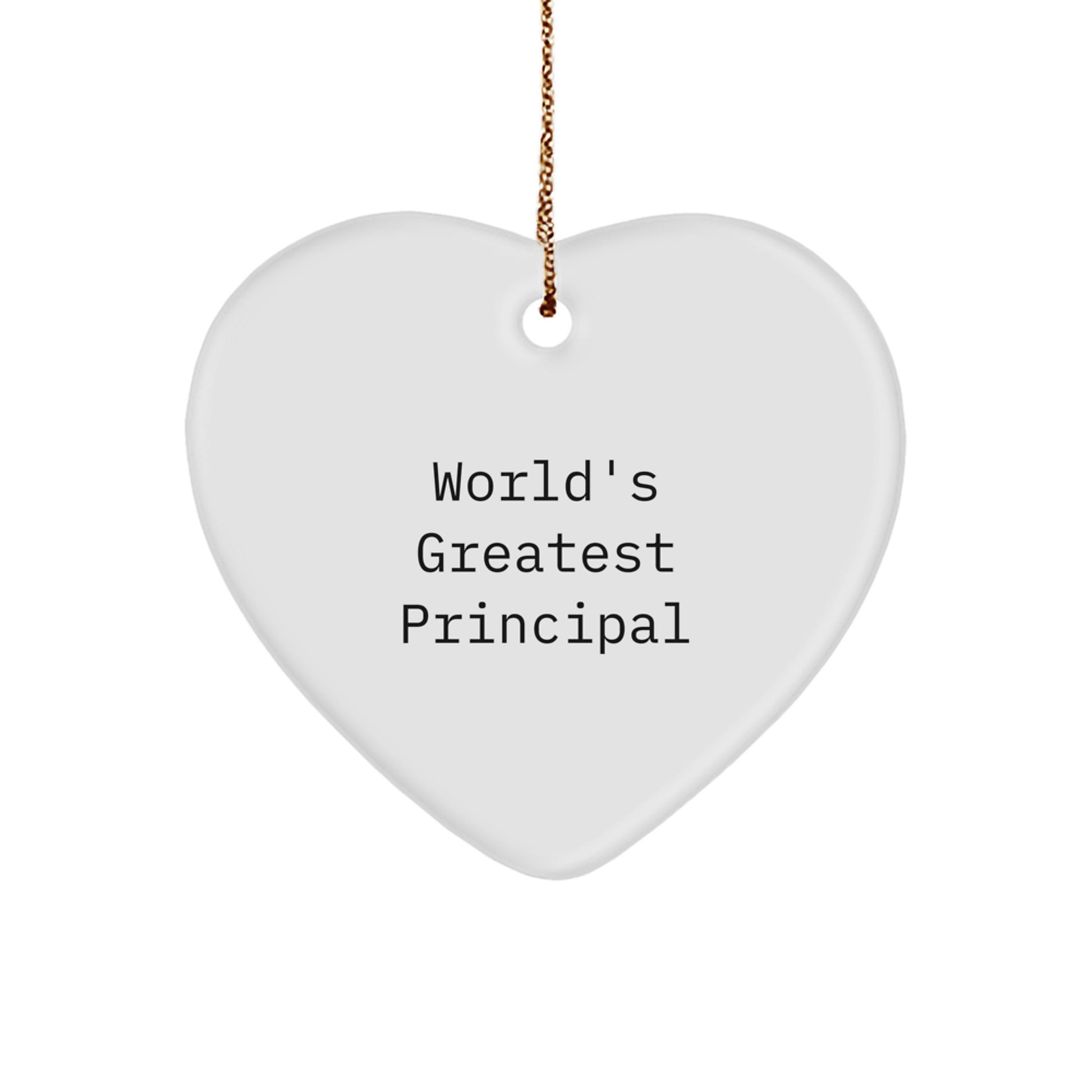 Funny Principal Gifts from Friends, Heart Ornament for World's Greatest Principal, Christmas Unique Gifts - Image 1