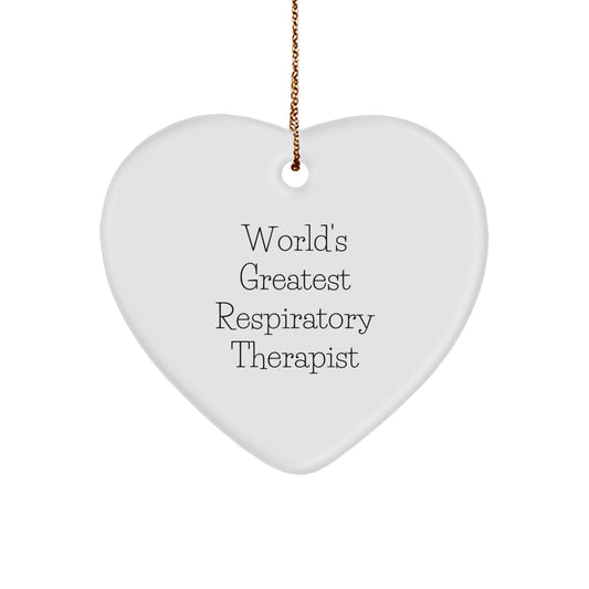 Funny 'World's Greatest Respiratory Therapist' Heart Ornament Gifts for Men, Women, Friends, Family, Coworkers - Unique Christmas Unique Gifts for Respiratory Therapist - Image 1