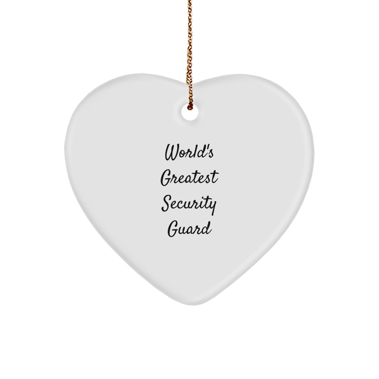 Funny Security Guard Gifts from Friends to Celebrate World's Greatest Security Guard Heart Ornament Christmas Unique Gifts - Image 1