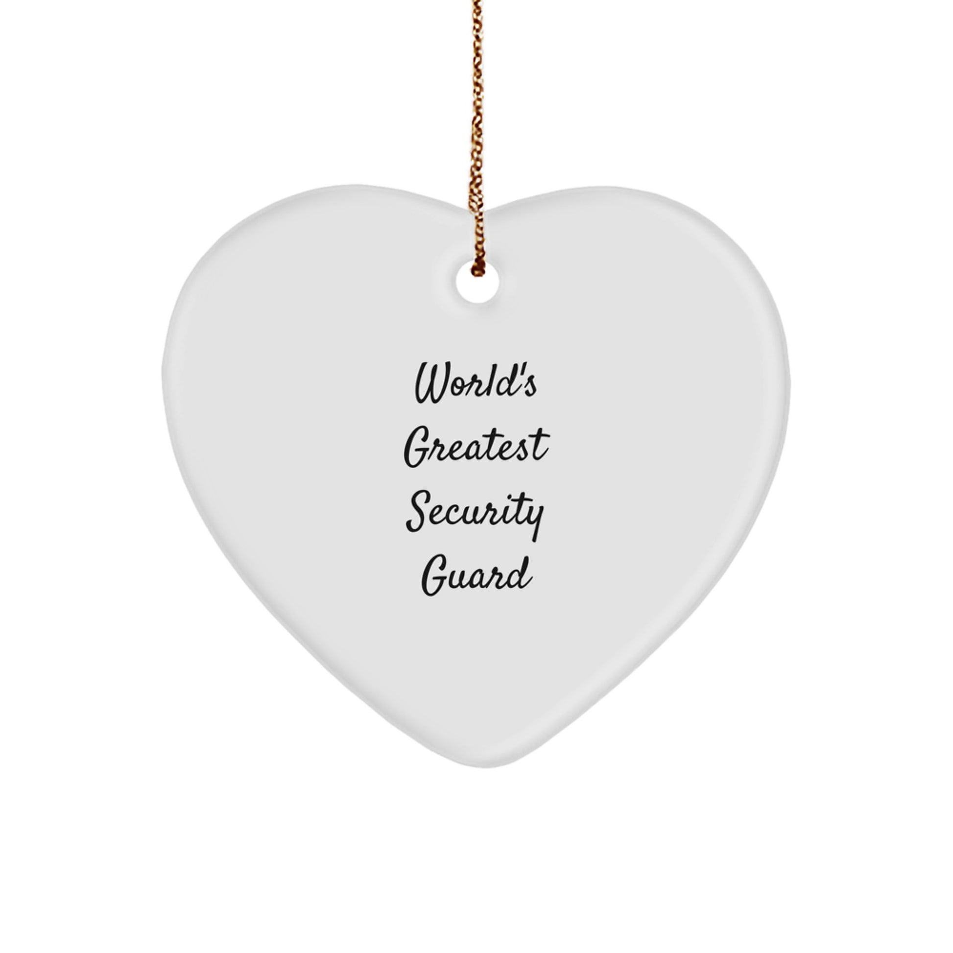 Funny Security Guard Gifts from Friends to Celebrate World's Greatest Security Guard Heart Ornament Christmas Unique Gifts - Image 1