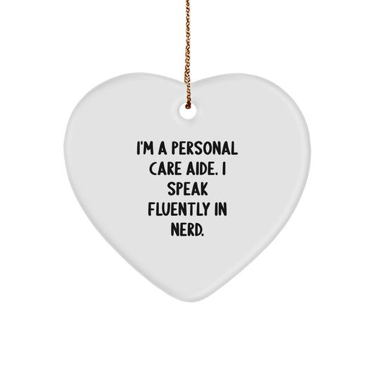 Funny Personal Care Aide Gifts - Heart Ornament for Women, Men, Friends, Coworkers - Unique Christmas Unique Gifts from Family to Personal Care Aide - Image 1