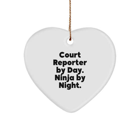 Funny Court Reporter Heart Ornament, Unique Gifts from Friends to Men Court Reporters, Court Reporter Christmas Unique Gifts. - Image 1