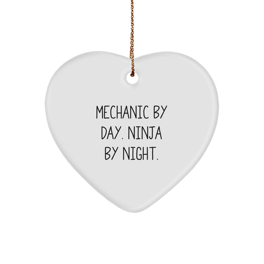 Funny Mechanic by Day Heart Ornament Gifts from Men to Mechanic Friends at Christmas - Image 1