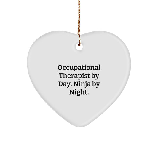 Unique Gifts for Occupational Therapist, Funny Heart Ornament, Inspirational Quote, Christmas Unique Gifts from Friends, Family, Coworkers, Occupational Therapist Gifts for Men, Women - Image 1