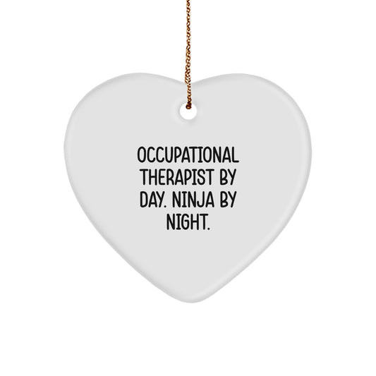Occupational Therapist Gifts Funny Quote Heart Ornament, Handmade for Occupational Therapists, Funny Occupational Therapist Christmas Unique Gifts for Men Women Coworkers, Gifts from Friends Family - Image 1
