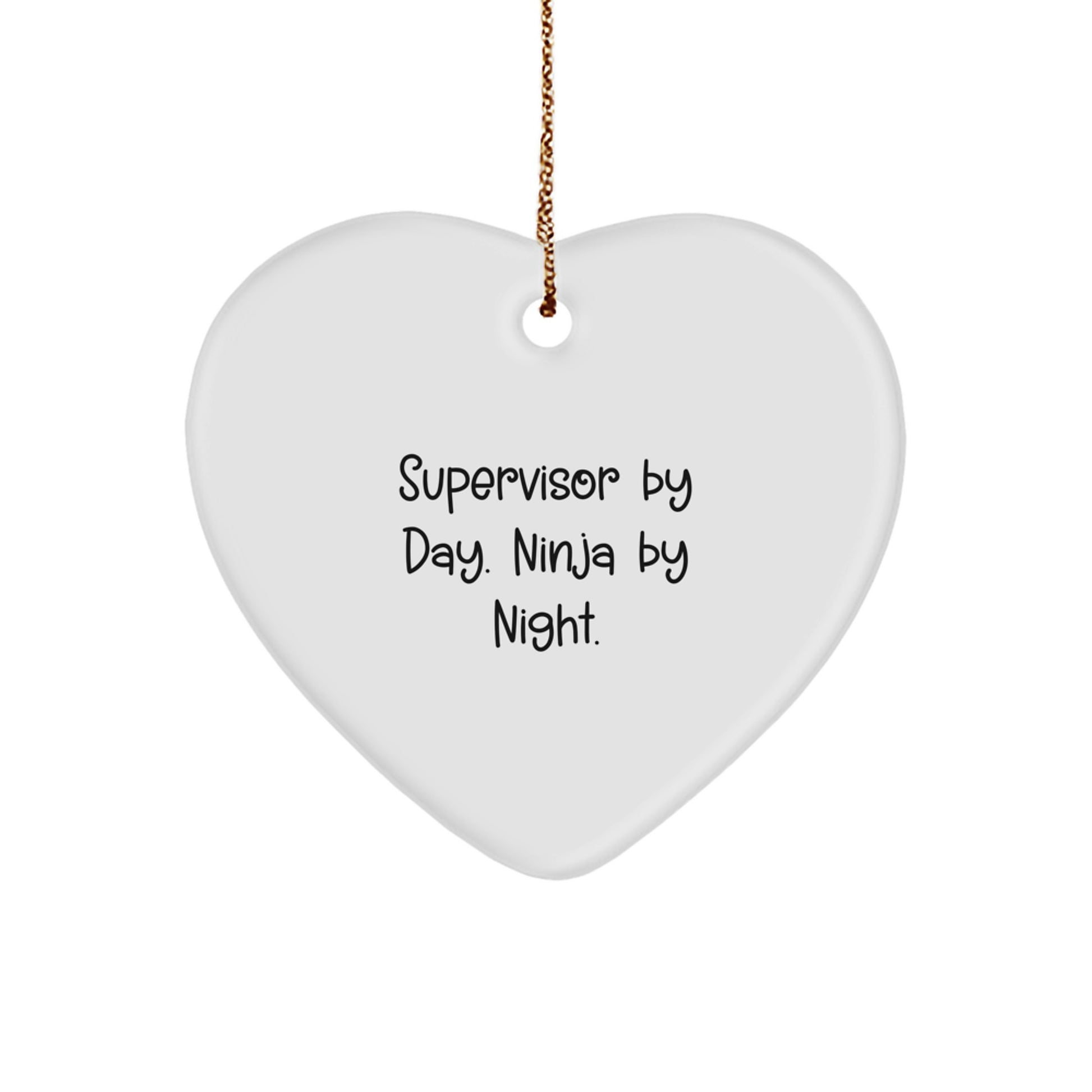 Funny Supervisor Gifts from Friends, Heart Ornament, Christmas Unique Gifts for Supervisor - Image 1