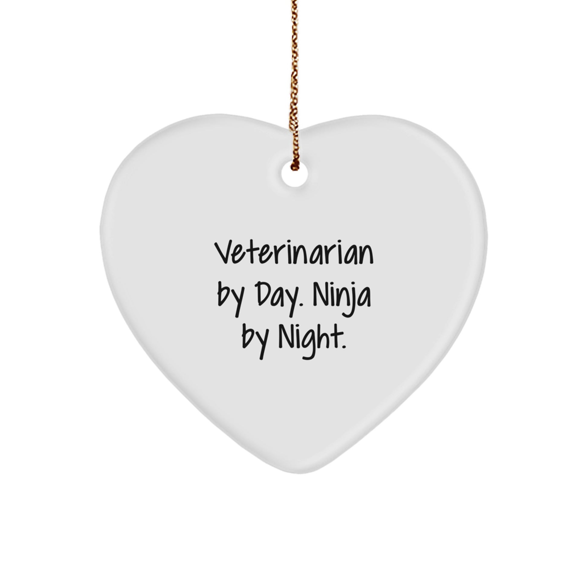 Veterinarian Gifts by Day, Ninja Gifts by Night - Heart Ornament for Christmas - Image 1