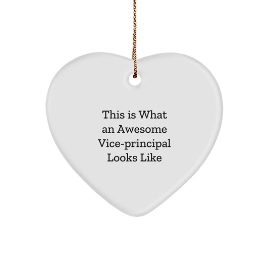 Vice-principal Gifts, Funny Heart Ornament, Gifts from Men to Vice-principal, Inspirational Quote, Christmas Unique Gifts for Vice-principal - Image 1