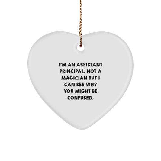 Funny Assistant Principal Gifts from Friends - 'I'm An Assistant Principal' Heart Ornament for Christmas - Image 1