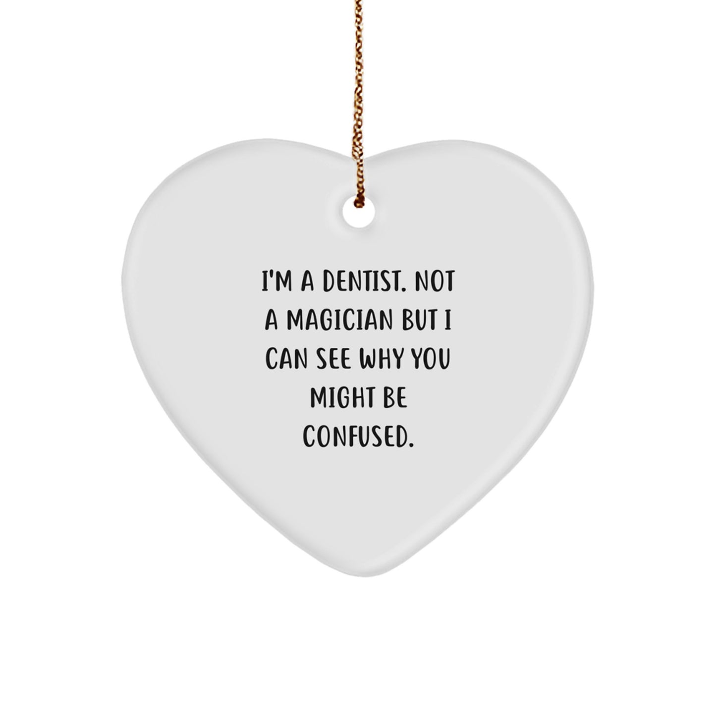 Funny Dentist Gifts from Family, Christmas Unique Heart Ornaments for Dentists - Image 1