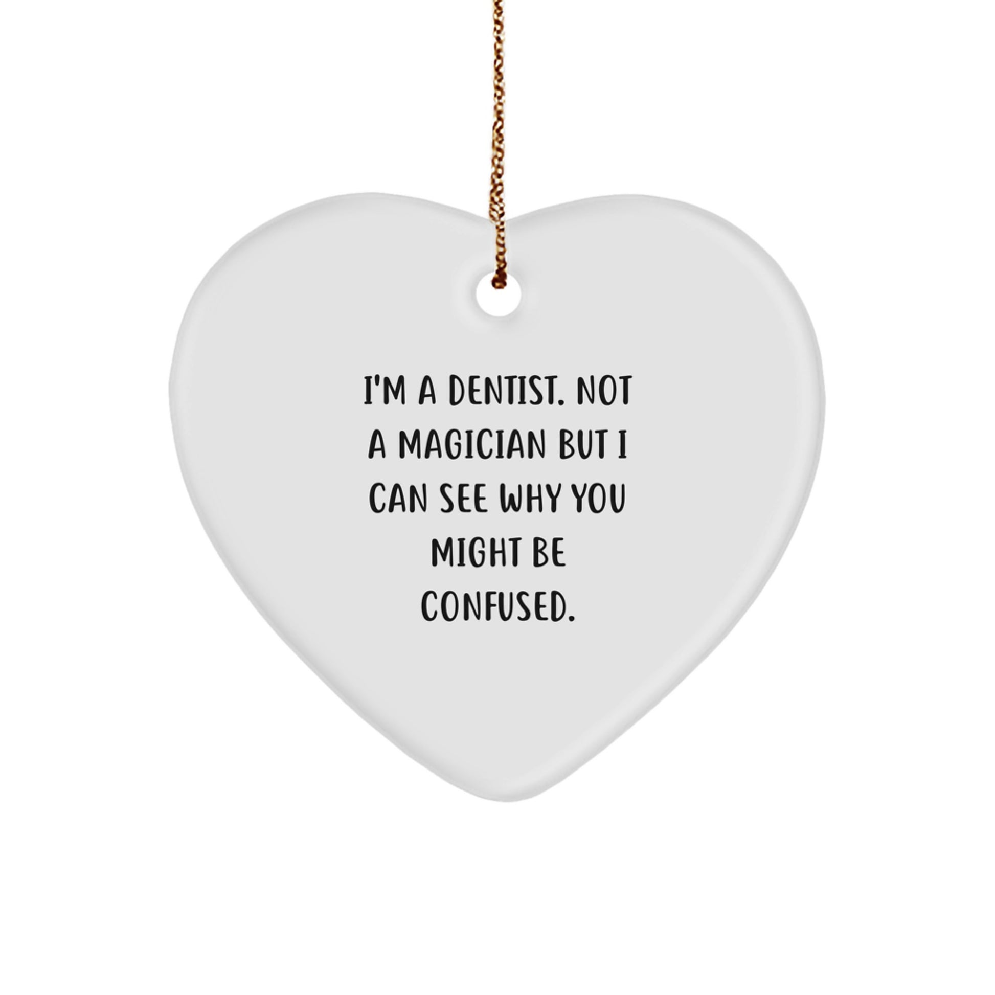 Funny Dentist Gifts from Family, Christmas Unique Heart Ornaments for Dentists - Image 1