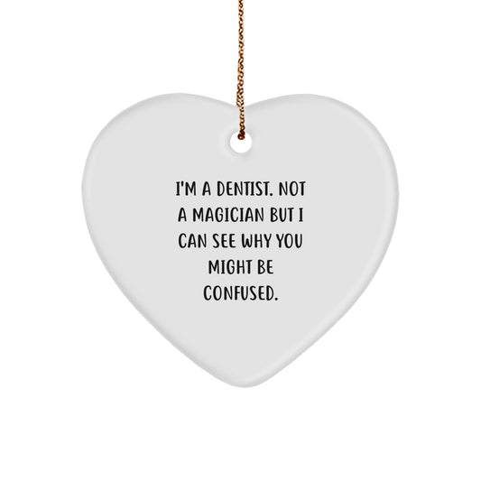 Funny Dentist Gifts from Family, Christmas Unique Heart Ornaments for Dentists - Image 1