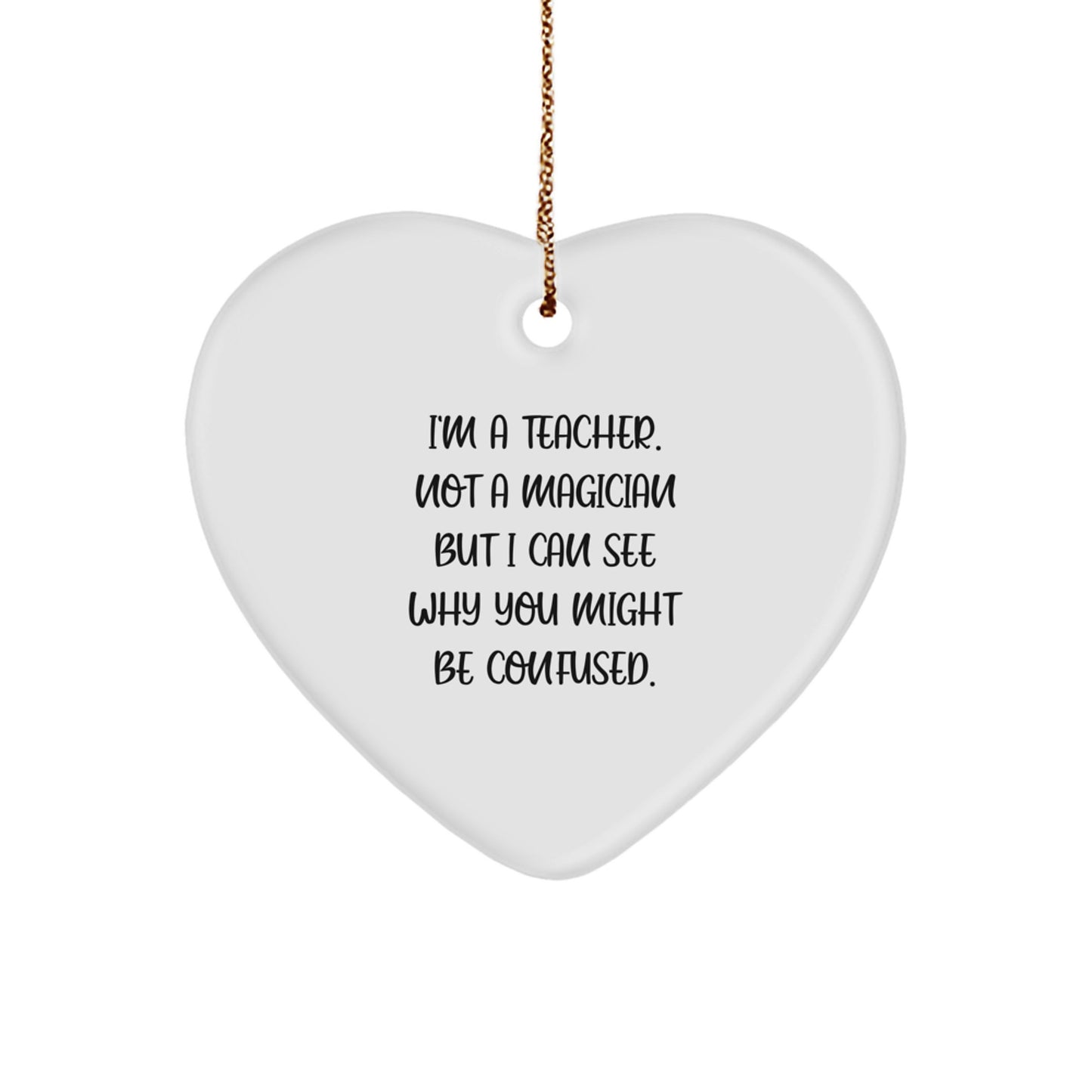 Funny Teacher Heart Ornament Gifts from Family for Christmas Unique Teacher Ornaments - Image 1