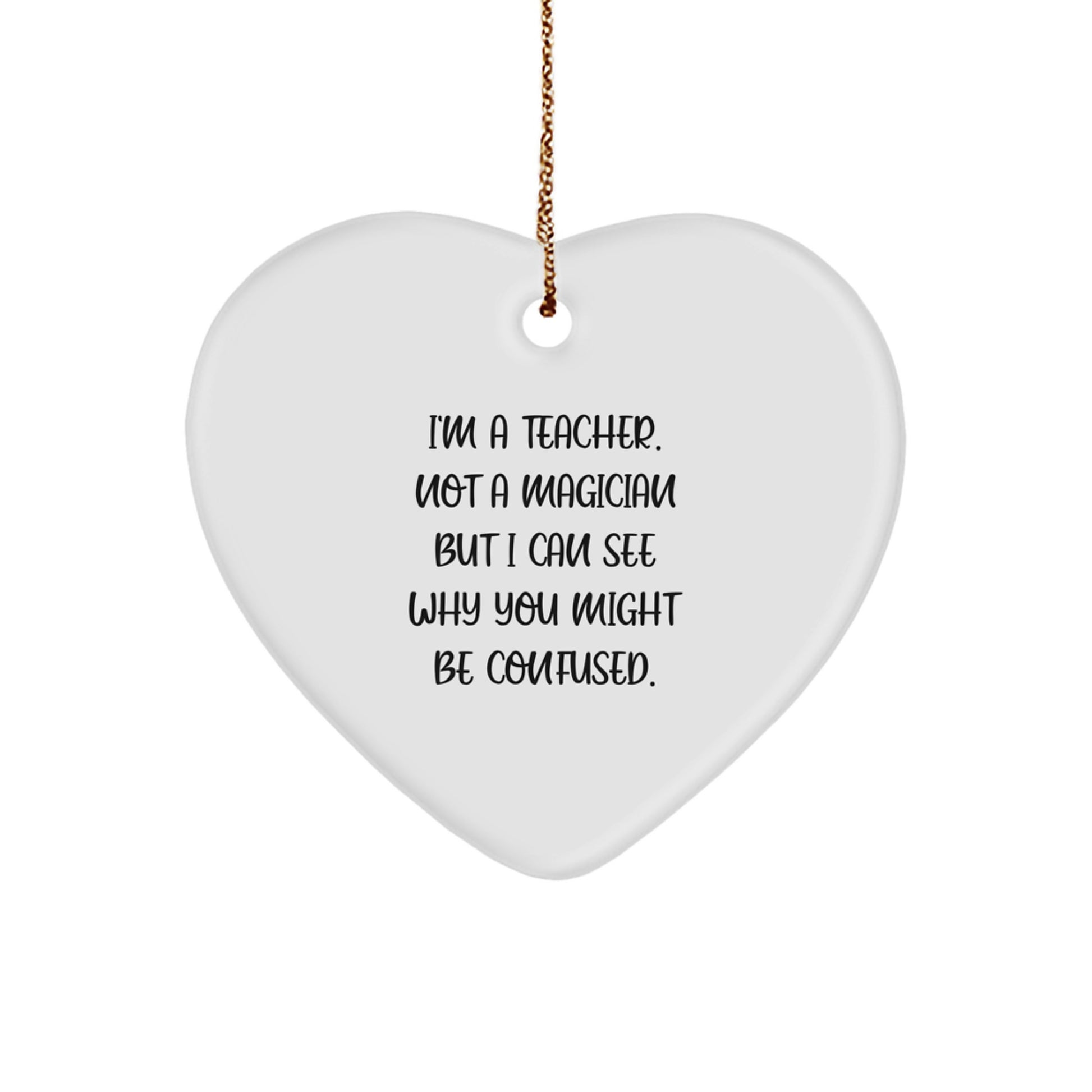 Funny Teacher Heart Ornament Gifts from Family for Christmas Unique Teacher Ornaments - Image 1