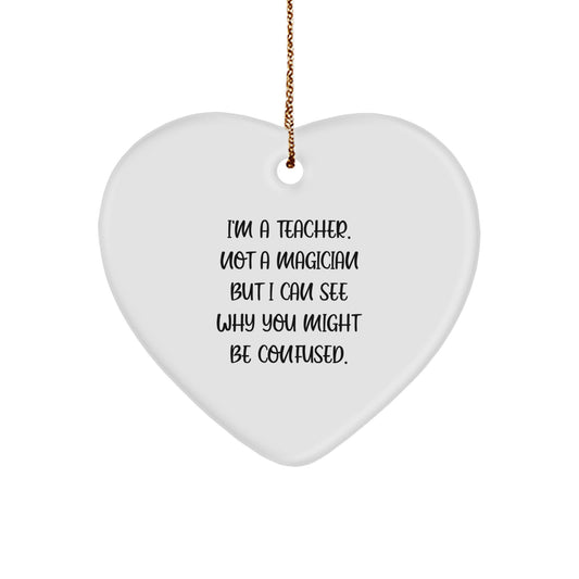 Funny Teacher Heart Ornament Gifts from Family for Christmas Unique Teacher Ornaments - Image 1