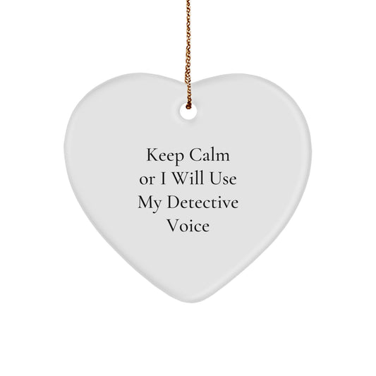 Funny Detective Heart Ornament Christmas Unique Gifts from Friends for Detective Men - Image 1