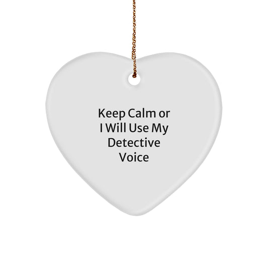 Funny Detective Heart Ornament Gifts from Men to Detective Friends for Christmas Unique Gifts - Image 1