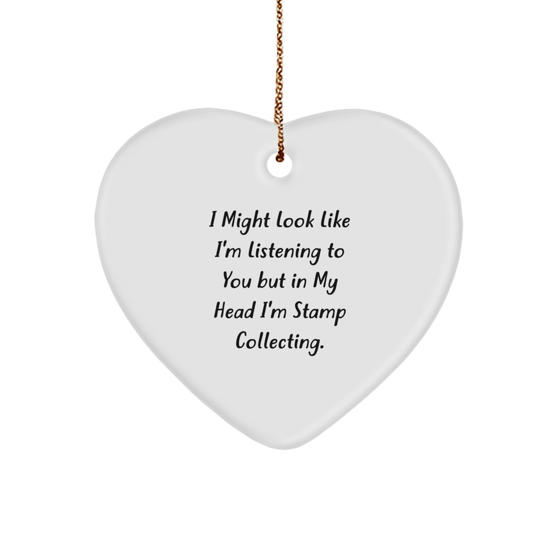 Funny Stamp Collecting Gifts for Men, Women Friends - Thoughtful Heart Ornament with Quote, Perfect Christmas Unique Gifts from Family to Anyone, Durable MDF Construction - Image 1