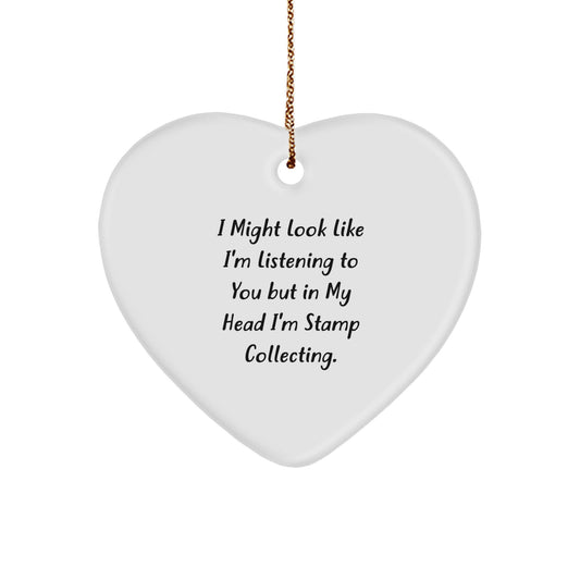 Funny Stamp Collecting Gifts for Men, Women Friends - Thoughtful Heart Ornament with Quote, Perfect Christmas Unique Gifts from Family to Anyone, Durable MDF Construction - Image 1