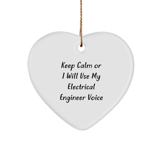 Funny Electrical Engineer Heart Ornament Gifts from Friends to Electrical Engineer Men Unique Christmas Decorations - Image 1