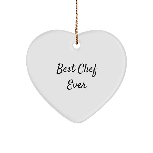 Funny Chef Heart Ornament Gifts from Family for Men and Women - Best Chef Ever Quote Christmas Unique Gifts - Image 1