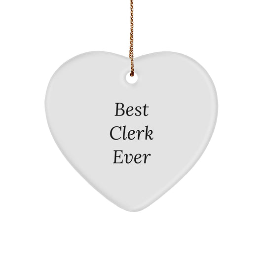 Funny Clerk Heart Ornament Gifts from Coworkers on Christmas Unique Gifts for Office Friends - Image 1