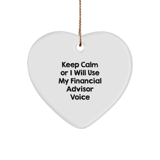 Funny Financial Advisor Heart Ornament Gifts from Friends, Coworkers for Financial Advisor, Men, Women, Christmas Unique Decorations - Image 1