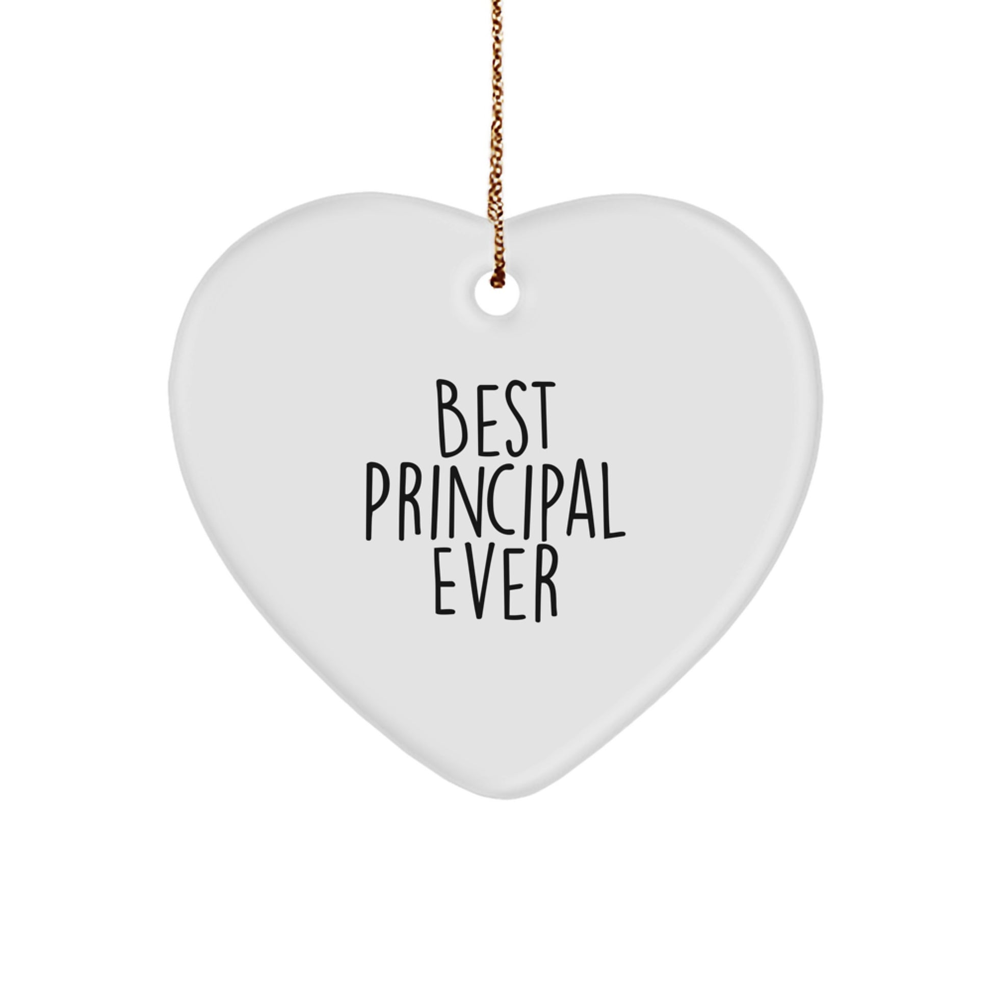 Funny Principal Heart Ornament, Best Principal Ever Quote, Christmas Unique Gifts from Friends to Family - Image 1