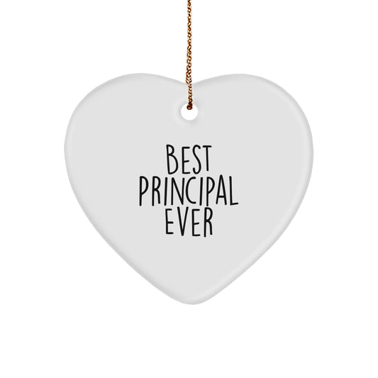 Funny Principal Heart Ornament, Best Principal Ever Quote, Christmas Unique Gifts from Friends to Family - Image 1