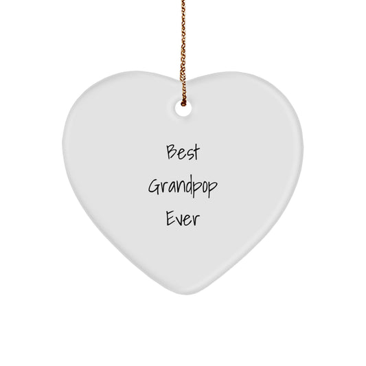 Funny Grandpop Gifts Best Grandpop Ever Heart Ornament Christmas Unique Present - Image 1