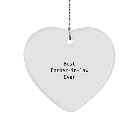 Gifts from Family to Father-in-law for Christmas Unique Heart Ornaments Best 'Best Father-in-law Ever' Funny Inspirational - Image 1