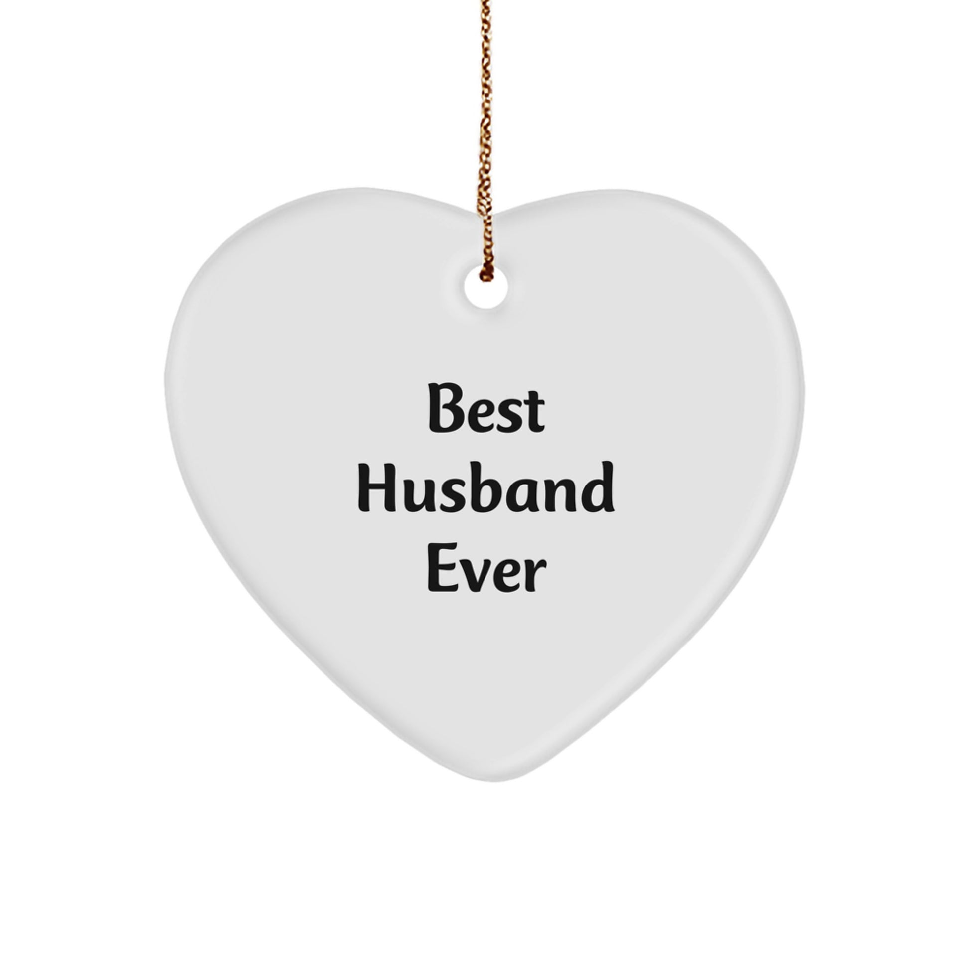 Funny Husband Gifts - Best Husband Ever Heart Ornament, Christmas Unique Presents from Men to Husband, Husband's Heart Shaped Decoration - Image 1