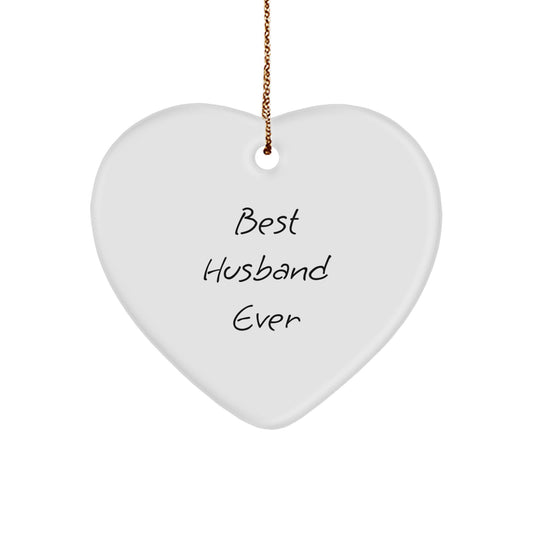 Funny Husband Gifts Best Husband Ever Heart Ornament Christmas Unique Gifts from Family - Image 1