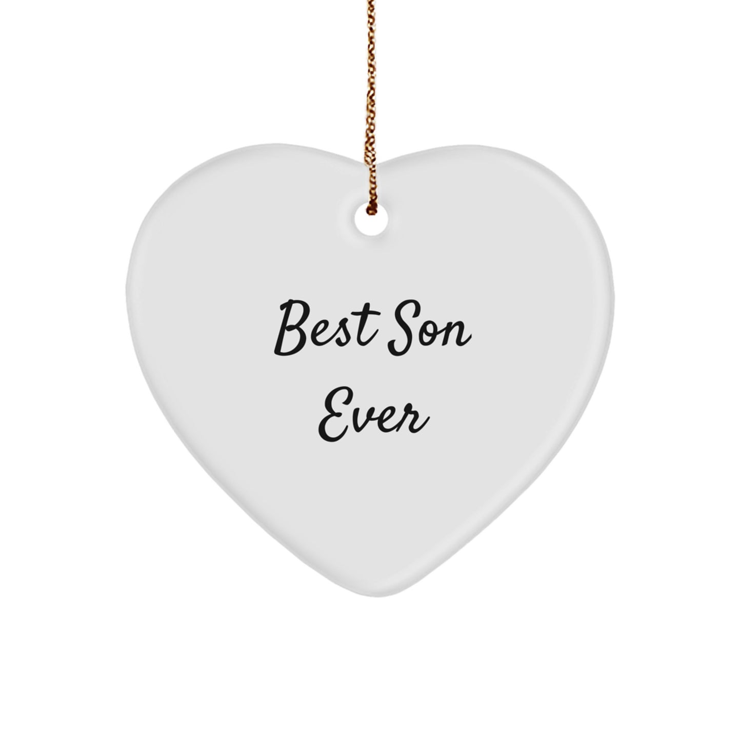 Funny Son Gifts from Dad, Heart Ornament for Best Son Ever, Christmas Unique - Image 1