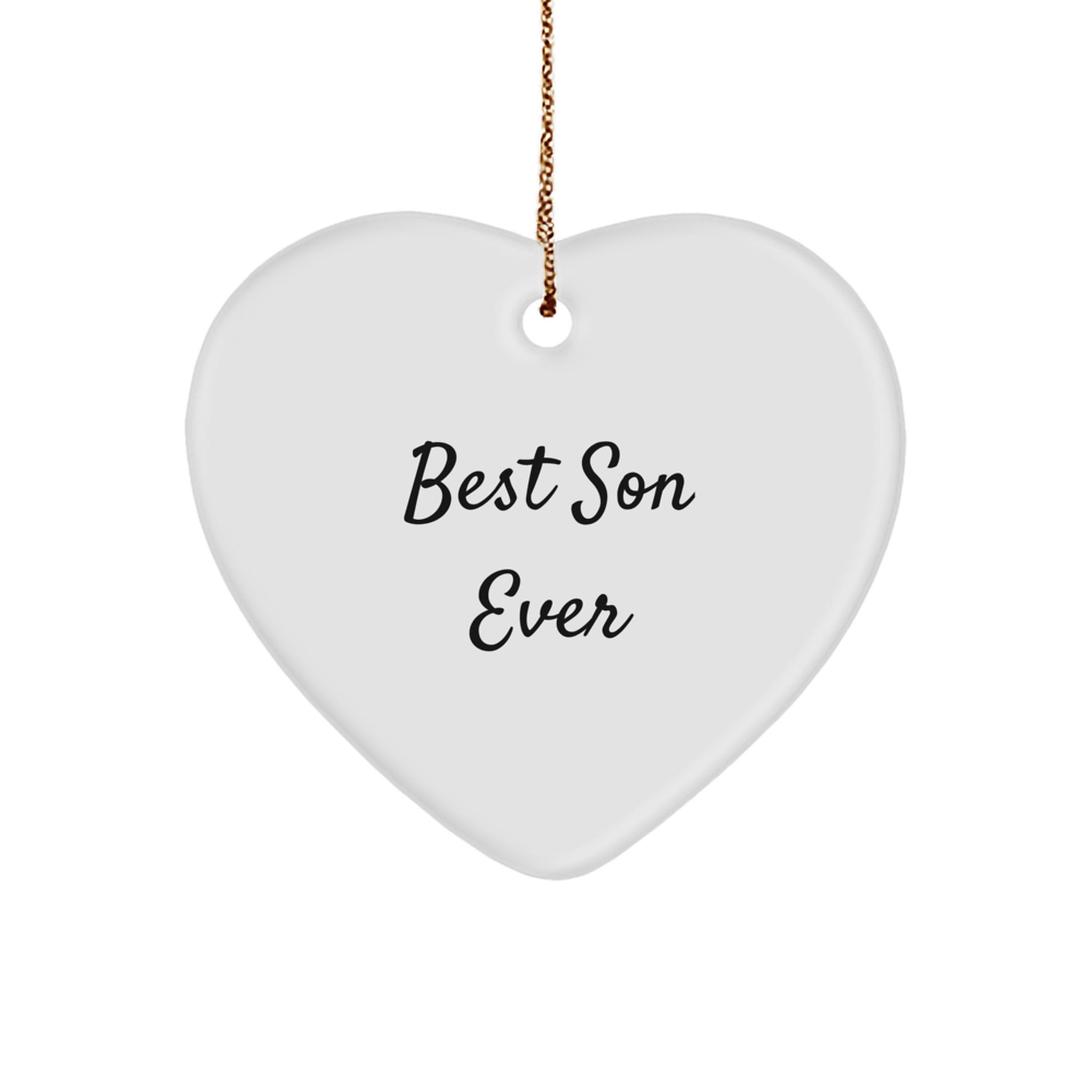 Funny Son Gifts from Dad, Heart Ornament for Best Son Ever, Christmas Unique - Image 1