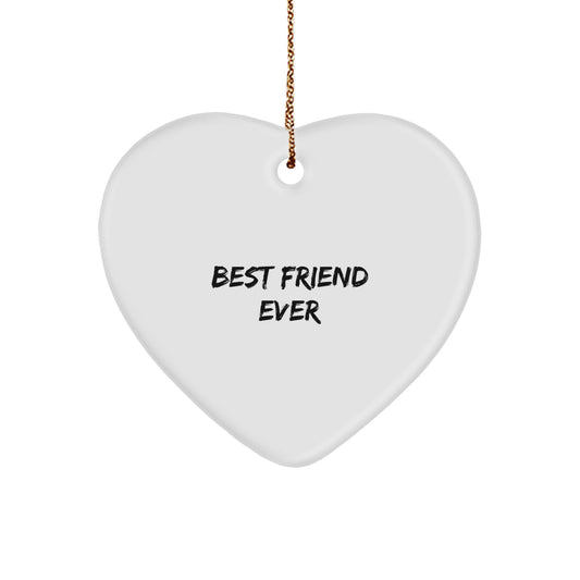 Funny Friend Gifts from Best Friends Ever - Heart Ornament for Men or Women, Christmas Unique Presents - Image 1