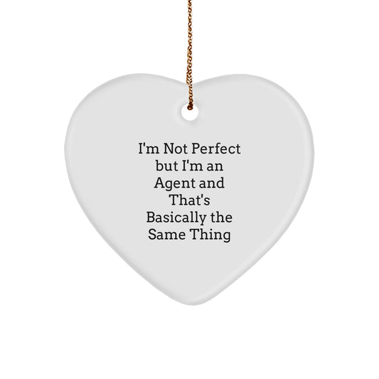Funny Agent Heart Ornament Gifts from Men to Agent Friends for Christmas - Image 1