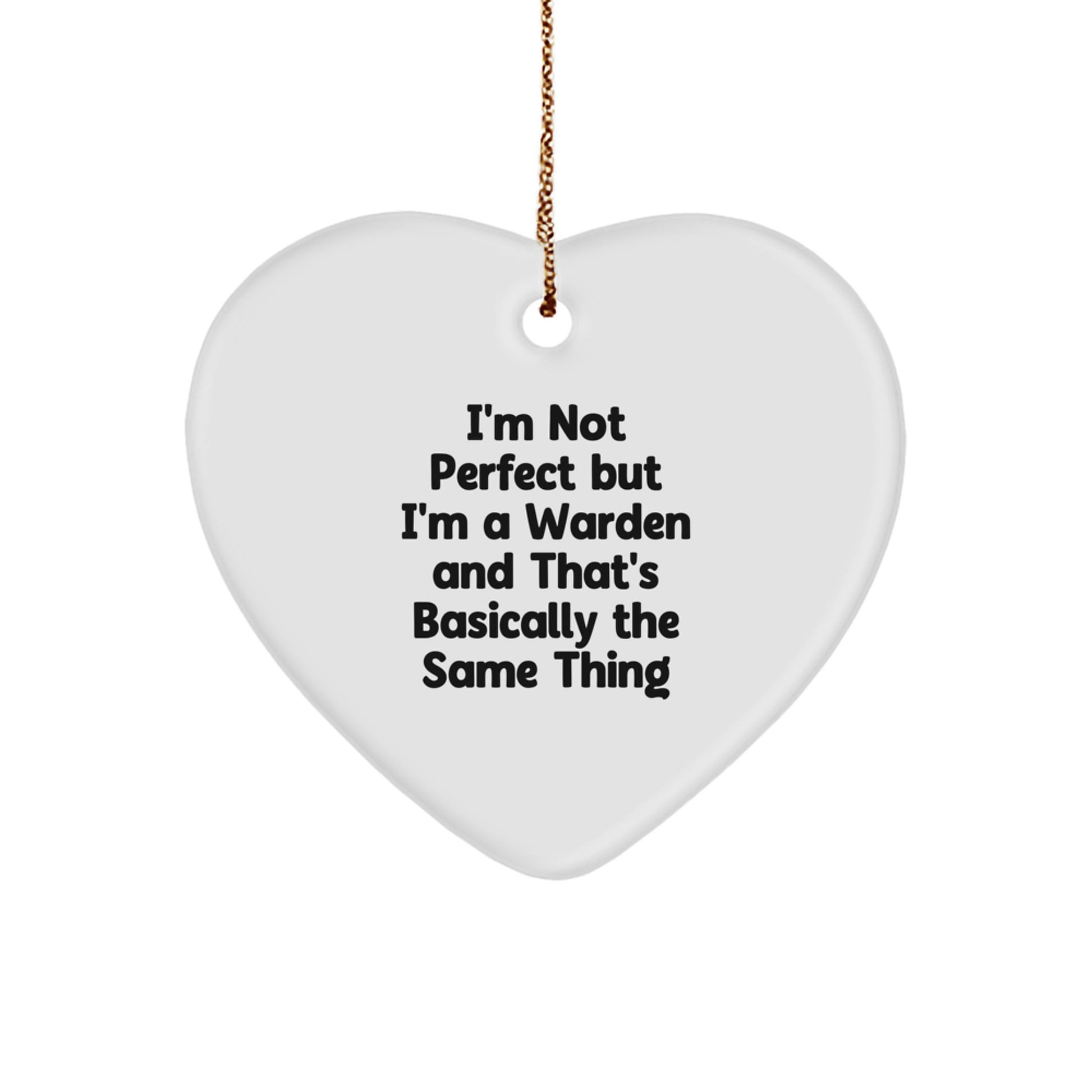 Funny Warden Heart Ornament Gifts from Men to Family for Christmas - Image 1