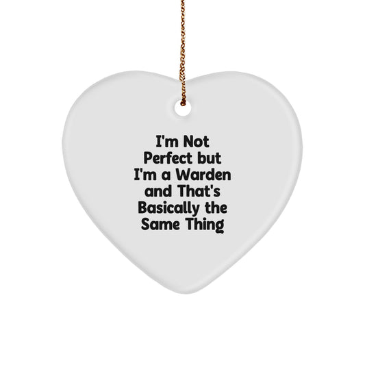 Funny Warden Heart Ornament Gifts from Men to Family for Christmas - Image 1